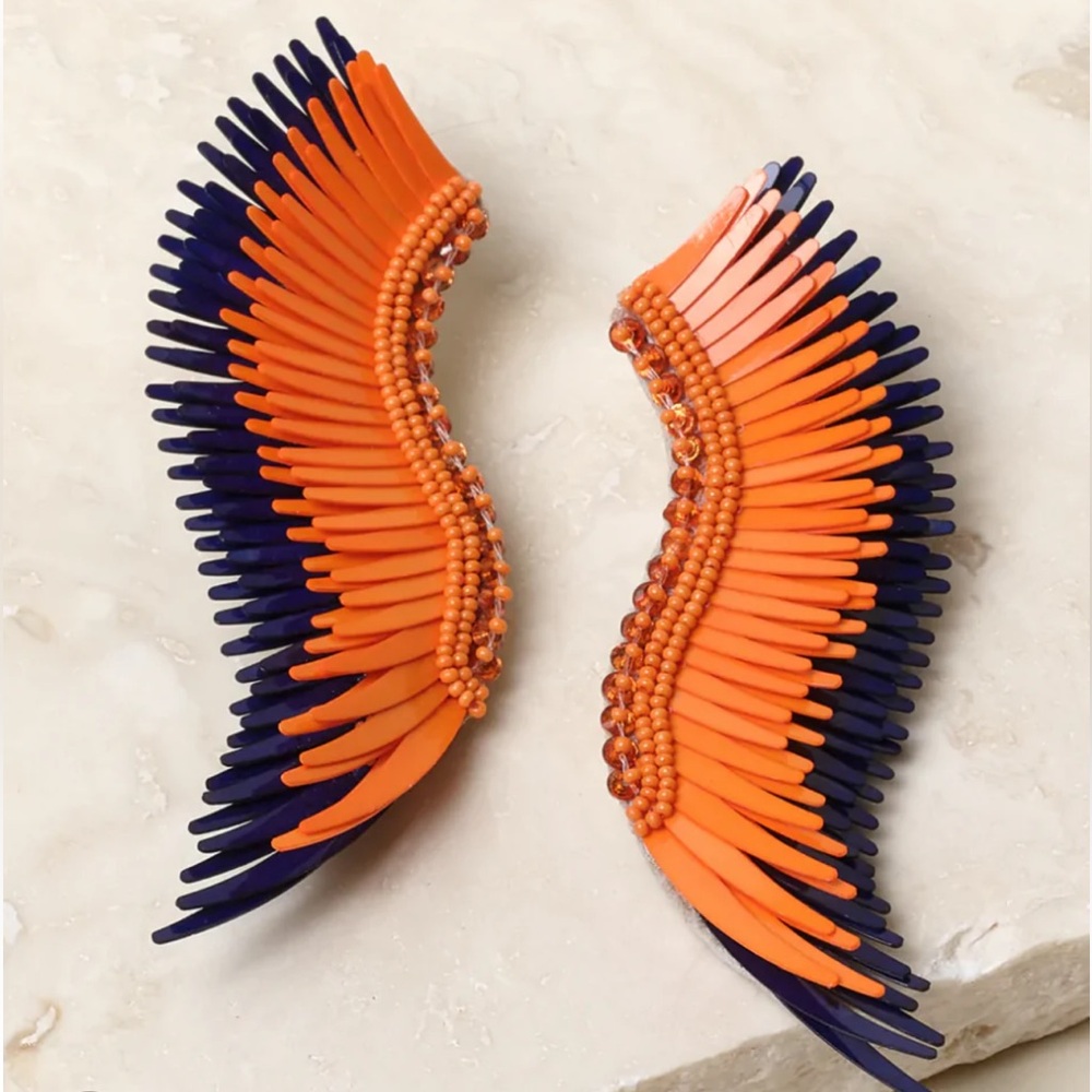 Mignonne Gavigan Madeline Earrings Orange/Navy